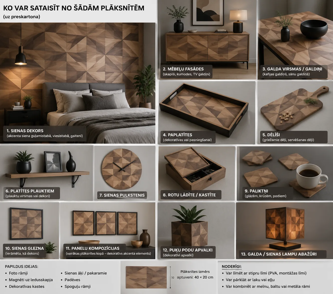 Generated 3D concept board showing product ideas from geometric panels.